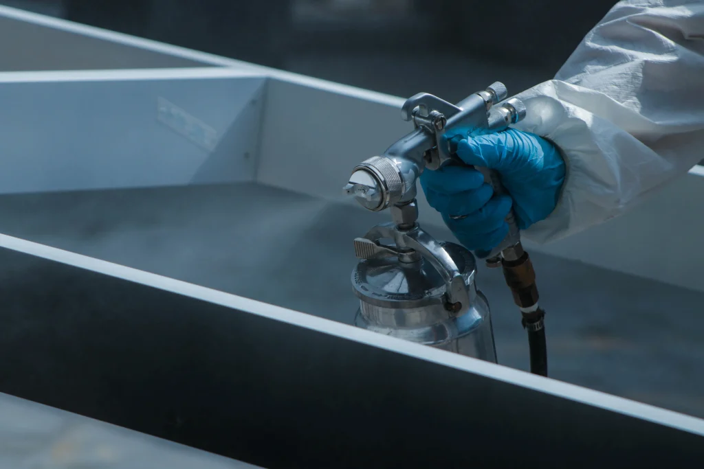 Industrial powder coating structural steel — electrostatic application process Richards Powdercoat